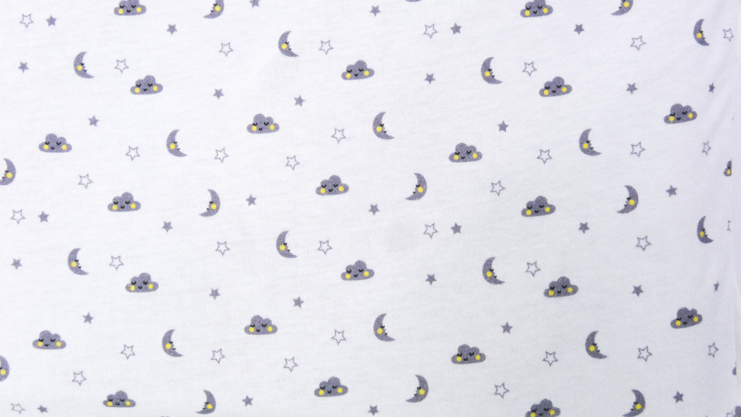 MOON & CLOUDS COTTON SHEET - FOR IDEAL BASSINET