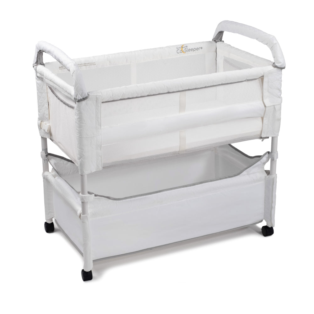 Arm's Reach Clear-Vue Co-Sleeper bedside bassinet in white