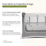 Mini Ezee 3-in-1 Co-Sleeper bassinet features and mesh sides