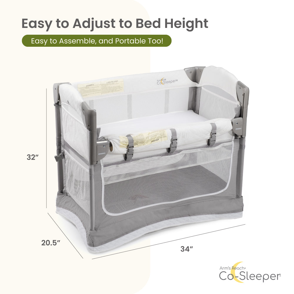 Mini Ezee 3-in-1 Co-Sleeper bassinet dimensions and setup