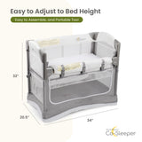 Mini Ezee 3-in-1 Co-Sleeper bassinet dimensions and setup