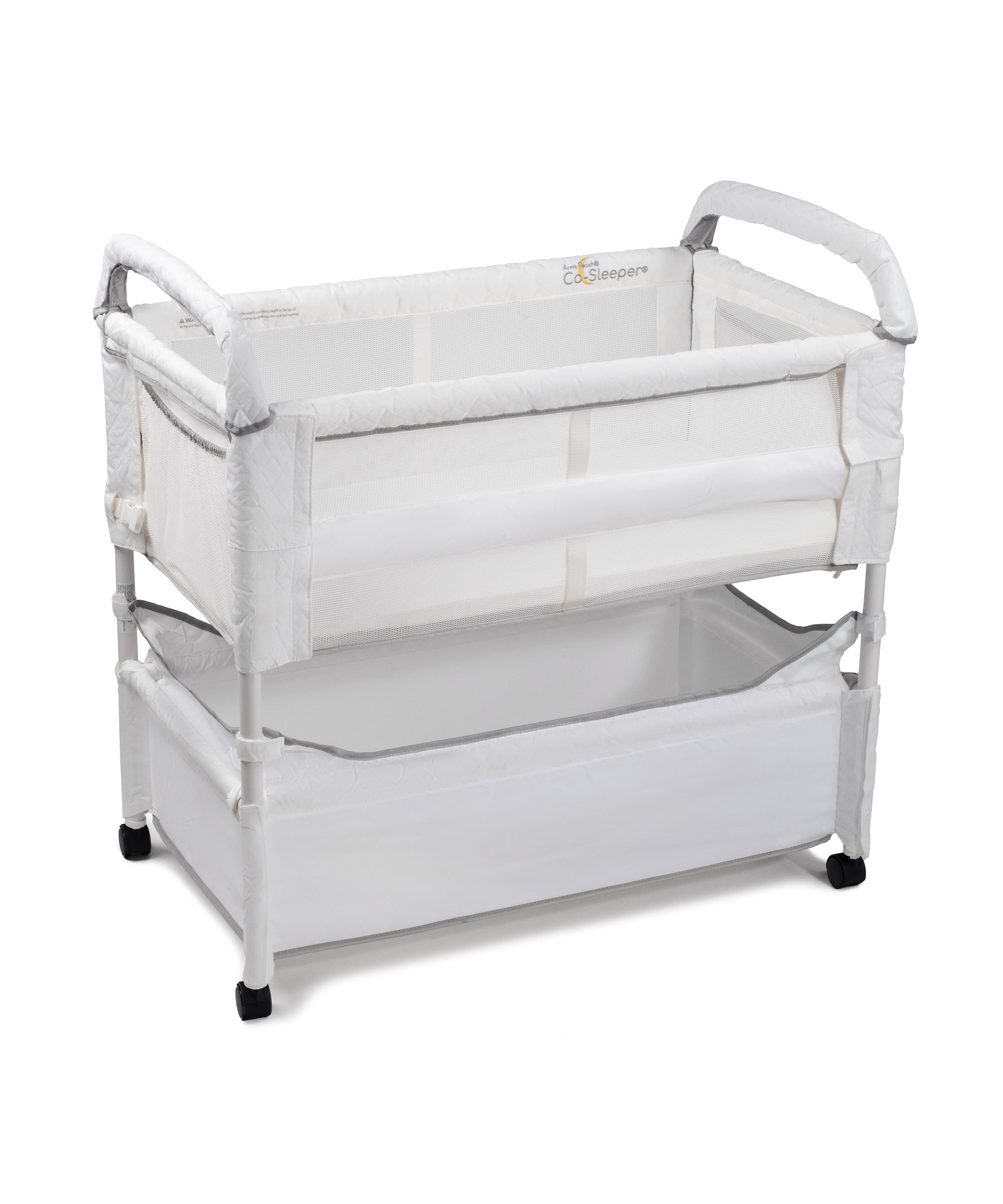 Arm's Reach Clear-Vue Co-Sleeper bedside bassinet in white