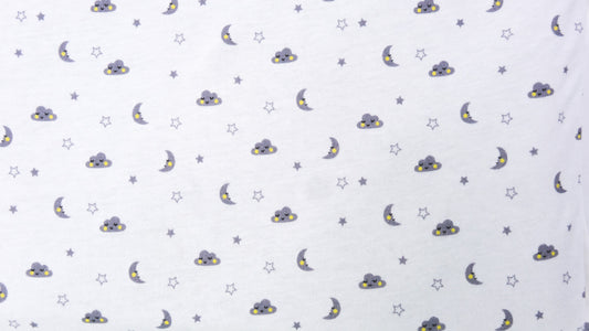 MOON & CLOUDS COTTON SHEET - FOR IDEAL BASSINET